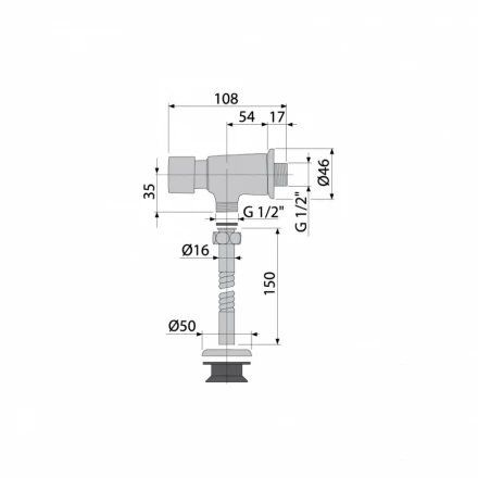 Alcaplast ATS001 Кран нажимной для писсуара