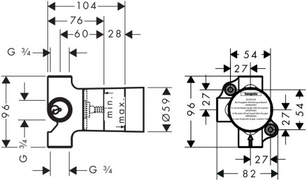 Hansgrohe Trio Universal 15981180 скрытая часть