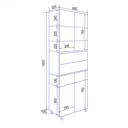 Azario Эстима 60 CS00094564 Пенал напольный белый глянец