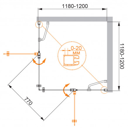 CEZARES STYLUS-SOFT-AH-1-110/90-C-Cr душевой уголок