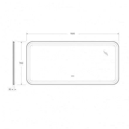 Cezares Stylus 150 CZR-SPC-STYLUS-1500-700-TCH-WARM зеркало с подсветкой, сенсорным выключателем и п