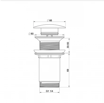 Wonzon &amp; Woghand WW-88SS09-MB Донный клапан для раковины черный матовый