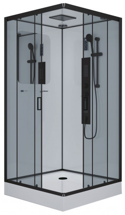 Niagara NG-6902GQ BLACK 100х100 душевая кабина низкий поддон