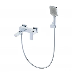 Wonzon &amp; Woghand Cube WW-88639016-CR Смеситель для ванны с душем черный матовый
