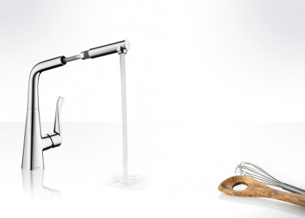 Hansgrohe Metris 14821800 смеситель для кухни с выдвижным изливом