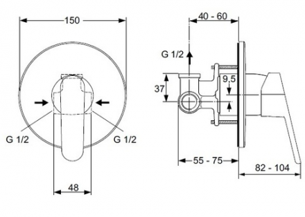 Ideal Standard B0040AA Set Ceraplan 2 комплект гигиенического душа