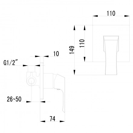 Lemark Unit LM4523C смеситель для душа, встраиваемый