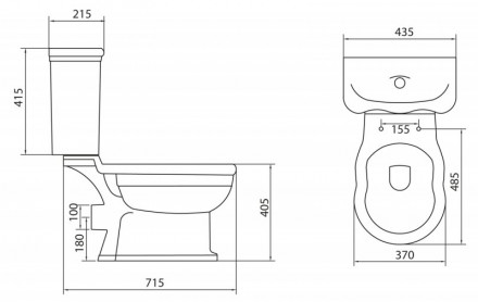 BelBagno Boheme BB115CPR Унитаз напольный с горизонтальным выпуском (чаша)