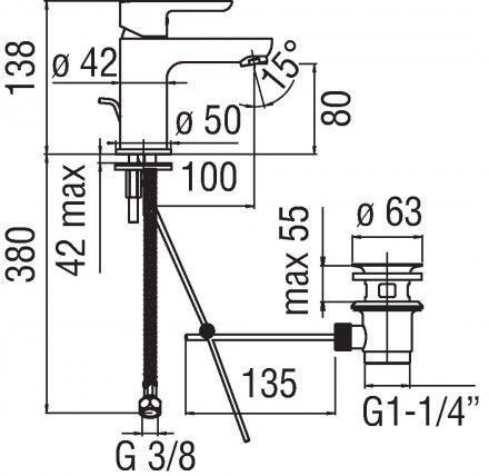 Nobili ABC AB87118-1CR смеситель для раковины
