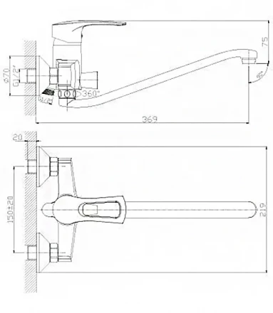Rossinka T T40-34 Смеситель для ванны