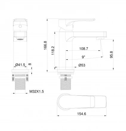 Wonzon &amp; Woghand Brilliant WW-A40222-MB Смеситель для раковины брашированное золото