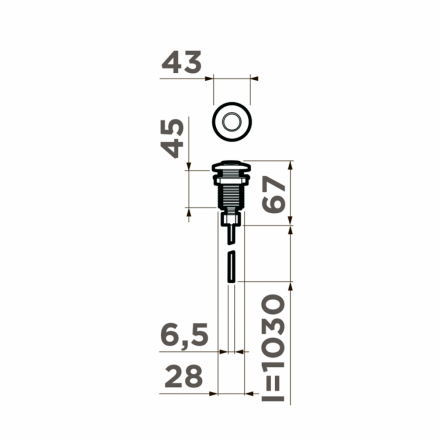 Omoikiri 4996041 Пневматическая кнопка для измельчителя SW-01 GM