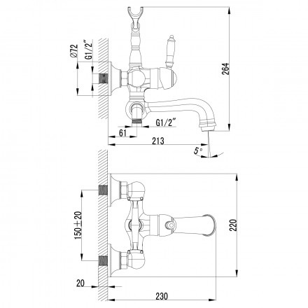 Lemark Villa LM4812B смеситель для ванны