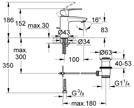 Grohe Eurostyle Cosmopolitan 23037002 смеситель для раковины