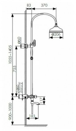 KAISER Aria 03182-3 Душевая стойка для ванны
