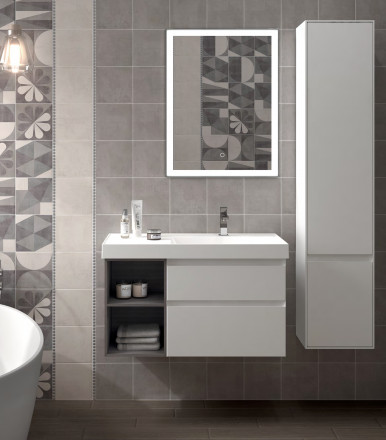 Kerama Marazzi Cubo 165 пенал  подвесной правый, белый глянцевый