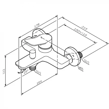 AM.PM X-Joy F85A10044 Смеситель для ванны и душа розовое золото