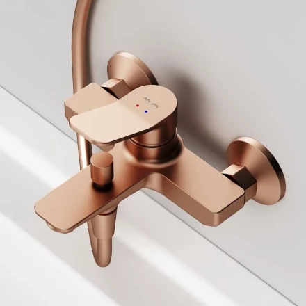 AM.PM X-Joy F85A10044 Смеситель для ванны и душа розовое золото