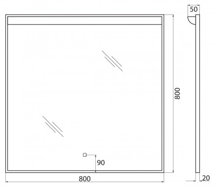 BelBagno SPC-UNO-800-800-TCH Зеркало