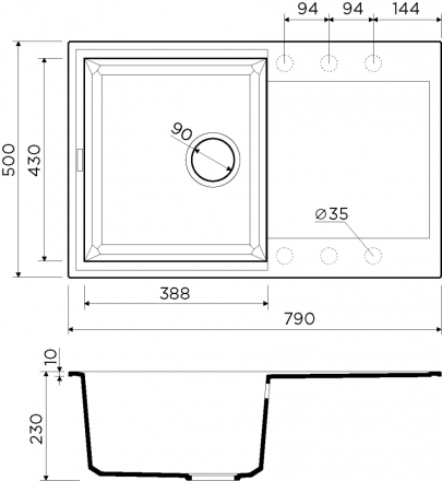 Omoikiri Sakaime 79-WH мойка 790x500 белый