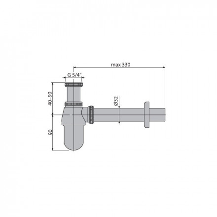 AlcaPlast A431 сифон для раковины хромированный