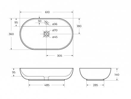 BelBagno BB1346 накладная раковина