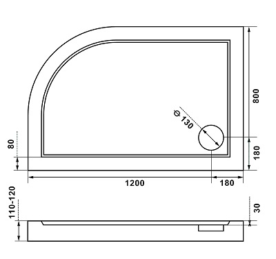 Good Door Калипсо 120x80 душевой поддон левосторонний