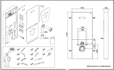 Oli QR-Inox Susp Button 061565 модуль для подвесного унитаза (белый)