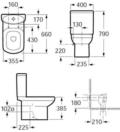 Roca Dama Senso 342517000 Напольный унитаз (чаша)