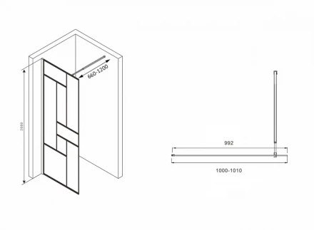 ABBER Immer Offen AG63100B душевая перегородка