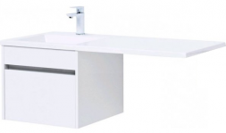 Aquanet Токио 110 L белый тумба с раковиной (подвесная, 1 ящик)