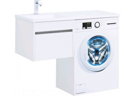 Aquanet Токио 110 L белый тумба с раковиной (подвесная, 1 ящик)
