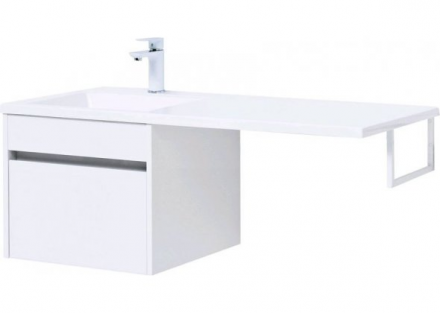 Aquanet Токио 110 L белый тумба с раковиной (подвесная, 1 ящик)