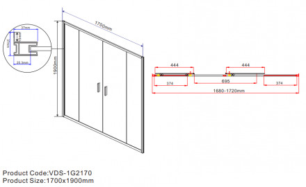 Vincea Garda VDS-1G2170CH душевая дверь