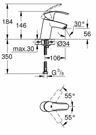 Grohe Eurosmart Grohtherm 800 124422 комплект смесителей 3 в 1