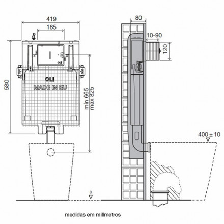 Oli 80 600051 смывной бачок скрытого монтажа