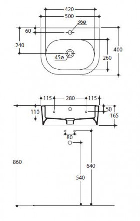 Kerasan Flo 3141 Раковина 50x40