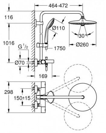 Grohe Euphoria 26114001 Душевая стойка для ванны