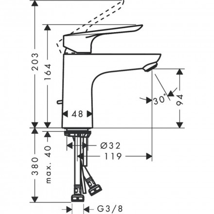 Hansgrohe Logis E 71161000 смеситель для раковины 100 мм