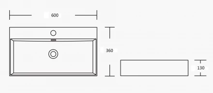 Milleau Miel MU0094A-GW Раковина накладная 605x36x13 белый глянец