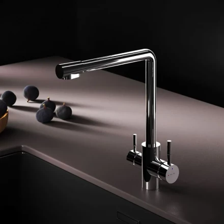 AM.PM X-Joy S F85B05700 Смеситель для кухни с L-изливом с каналом для питьевой воды хром