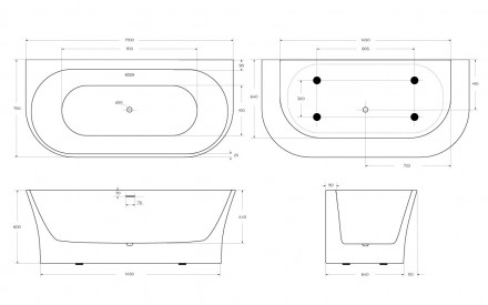 BelBagno BB711-1700-750 акриловая ванна