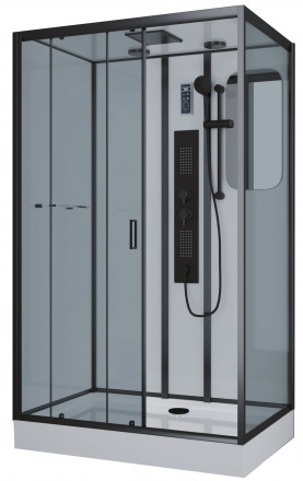 Niagara NG-6912GQL BLACK 120х80 душевая кабина низкий поддон