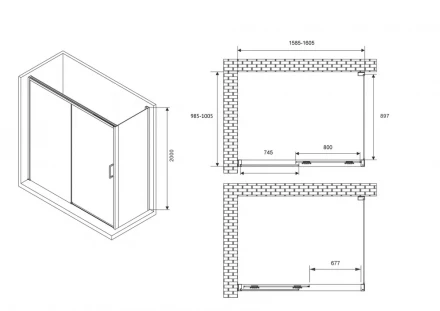 ABBER Komfort AG93160B-S102B душевой уголок