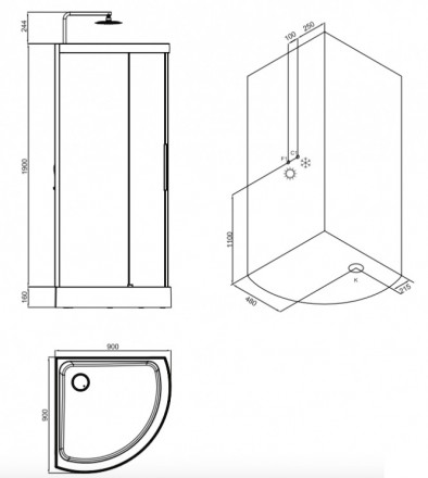Am.pm Like W80C-016-090MTA душевая кабина 90x90