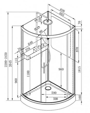 Am.pm Like W80C-016-090MTA душевая кабина 90x90