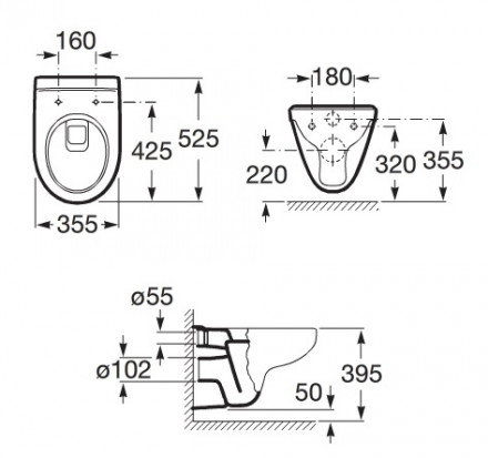 Roca 893100010 Mateo Унитаз с инсталляцией подвесной