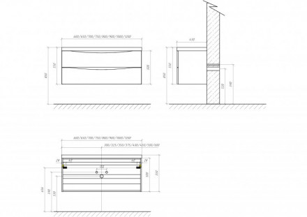 Belbagno MARINO-900-2C-SO-WO-P тумба под раковину подвесная