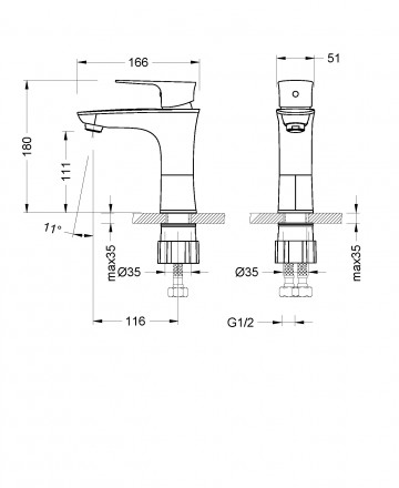 Lemark Nero LM0206C смеситель для раковины