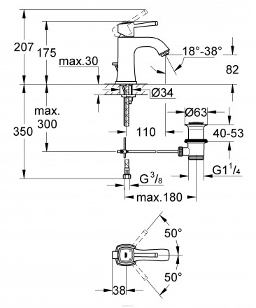 Grohe Grandera 23303000 смеситель для раковины